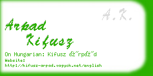 arpad kifusz business card